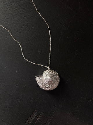 Vintage Sterling Silver Chambered Nautilus Locket