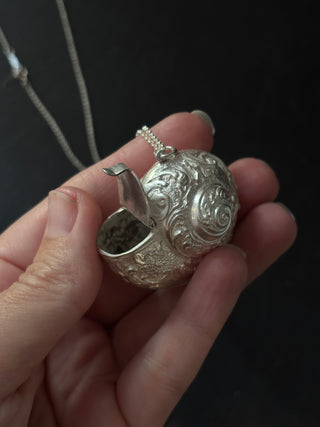 Vintage Sterling Silver Chambered Nautilus Locket