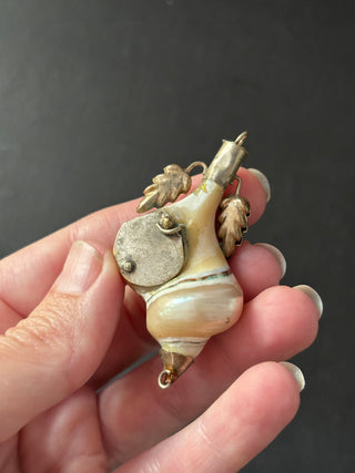 Antique Victorian Shell Snuff Box