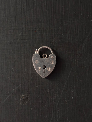 Antique Sterling Silver Small Heart Padlock