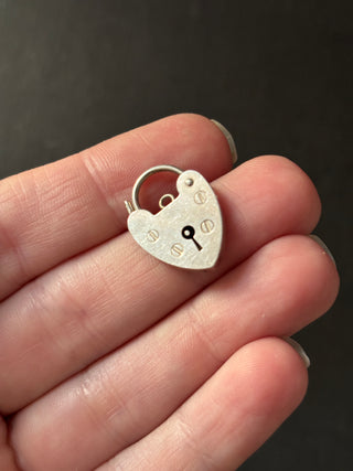 Antique Sterling Silver Small Heart Padlock