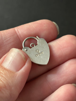 Antique Sterling Silver Small Heart Padlock