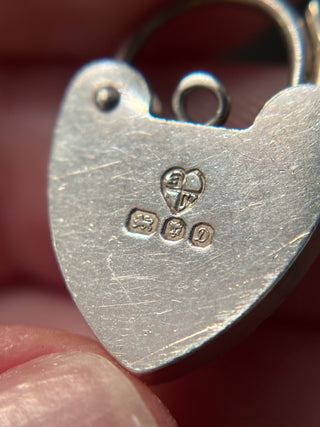 Antique Sterling Silver Small Heart Padlock