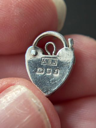 Antique Sterling Silver Mini Heart Padlock