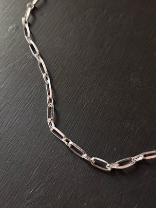 Vintage Sterling Silver Knife Edge Paper Link Chain