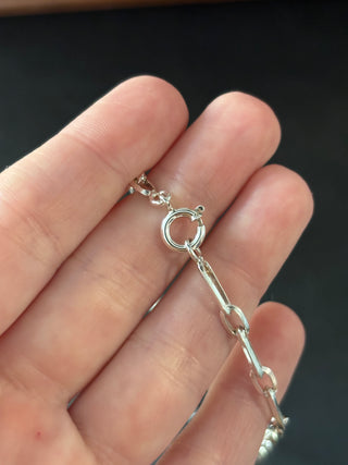 Vintage Sterling Silver Knife Edge Paper Link Chain