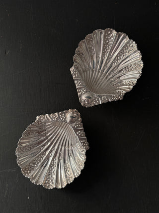 Ornate Antique English Sterling Silver Shell Dish