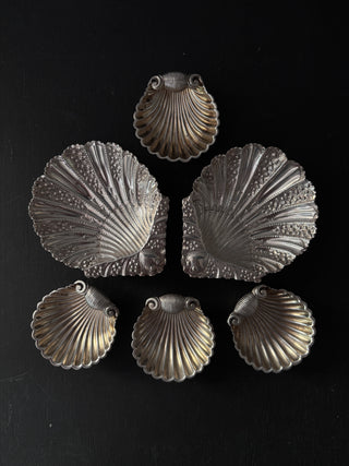 Ornate Antique English Sterling Silver Shell Dish