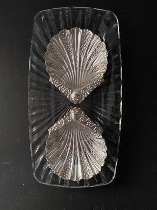 Ornate Antique English Sterling Silver Shell Dish