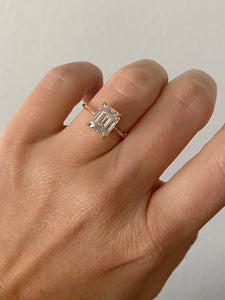 Emerald Cut Moissanite Engagement Ring 2.3ct