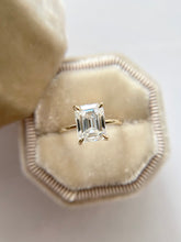 Load image into Gallery viewer, Emerald Cut Moissanite Engagement Ring 2.3ct

