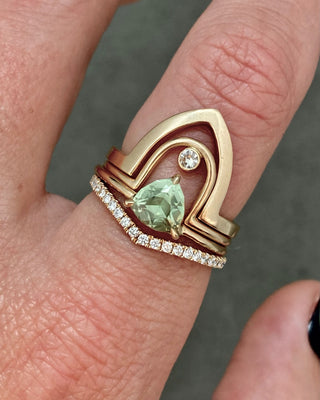 Half Eternity Diamond VOLARE Ring In 14k Yellow Gold