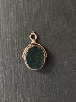 Antique Spinning Fob Locket Bloodstone