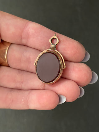 Antique Spinning Fob Locket Bloodstone