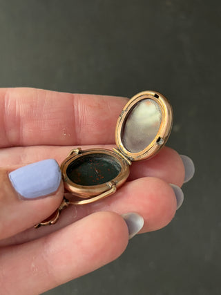 Antique Spinning Fob Locket Bloodstone
