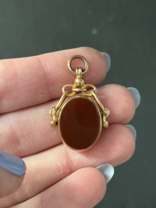 Antique Spinning Fob Carnelian 9ct Gold