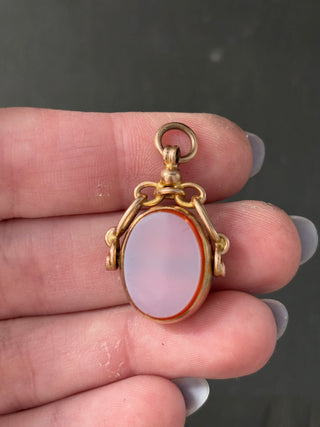 Antique Spinning Fob Carnelian 9ct Gold