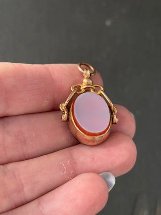 Antique Spinning Fob Carnelian 9ct Gold