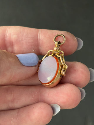 Antique Spinning Fob Carnelian 9ct Gold