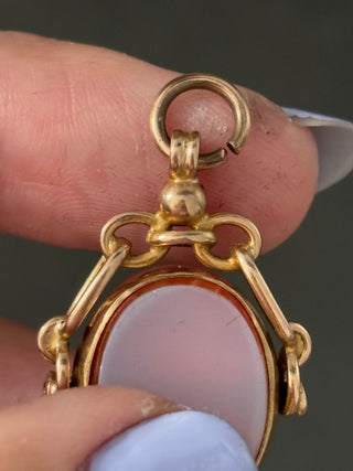 Antique Spinning Fob Carnelian 9ct Gold