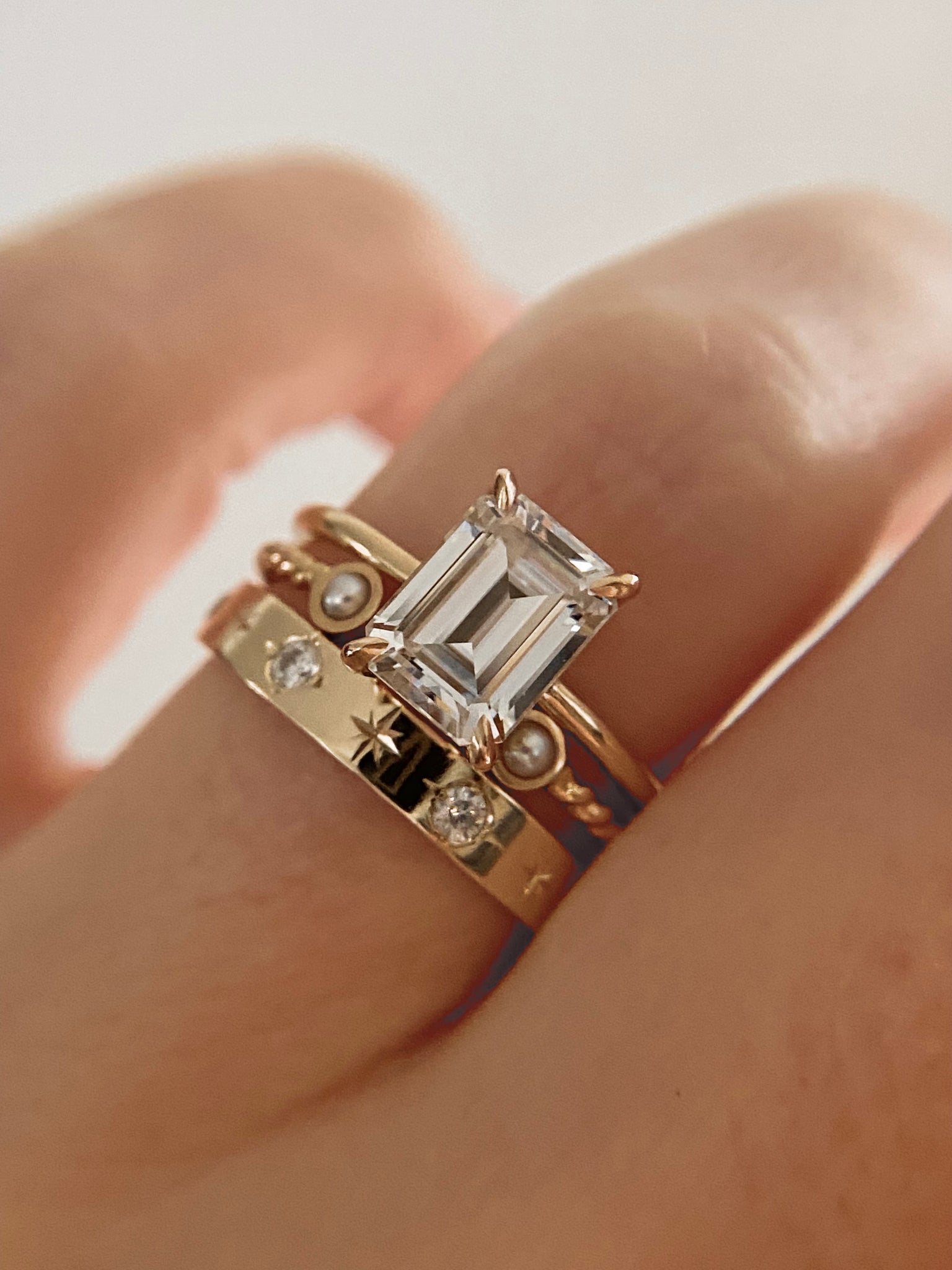 1.6 carat emerald cut diamond ring Clearance