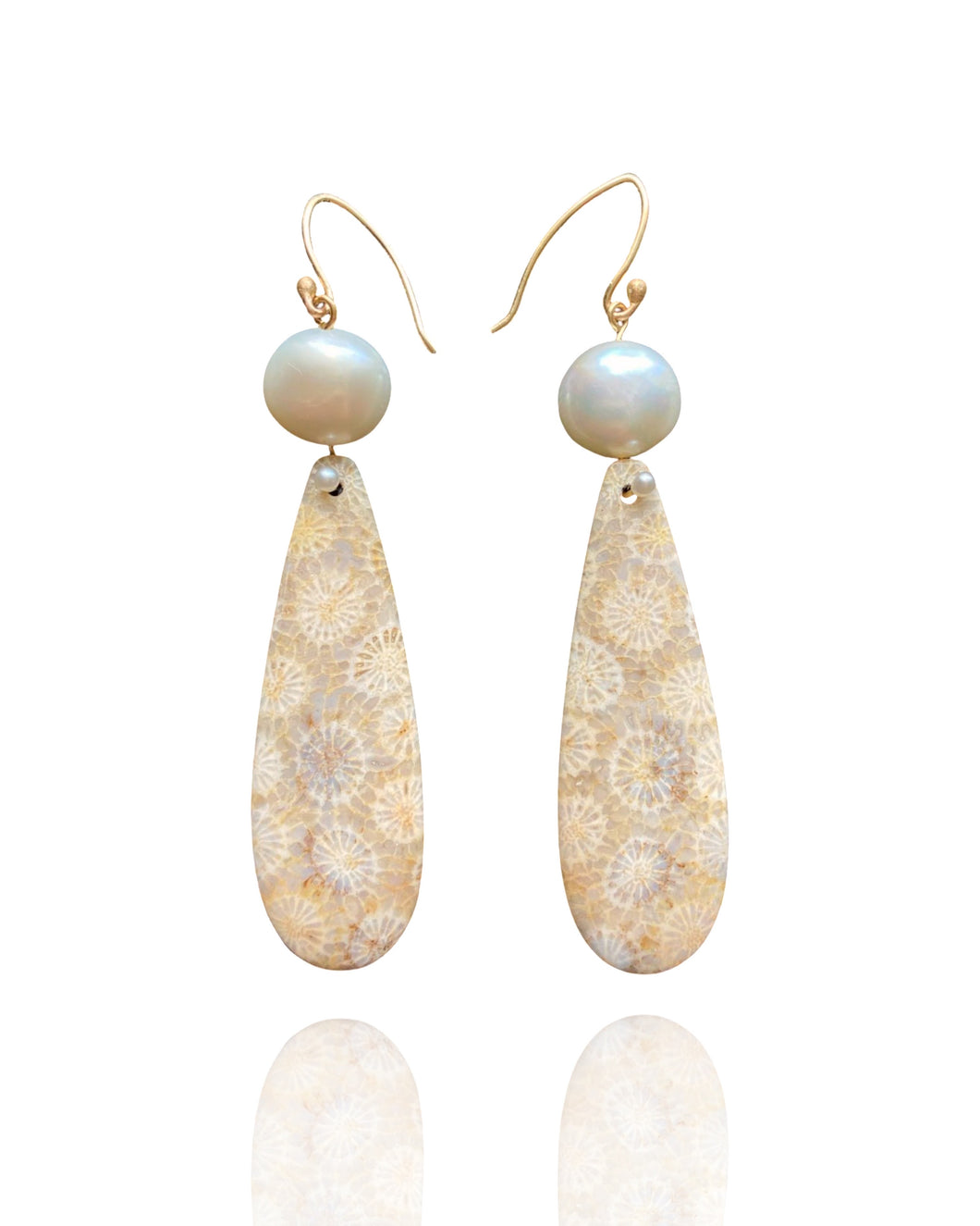 Fossilized Coral Earrings