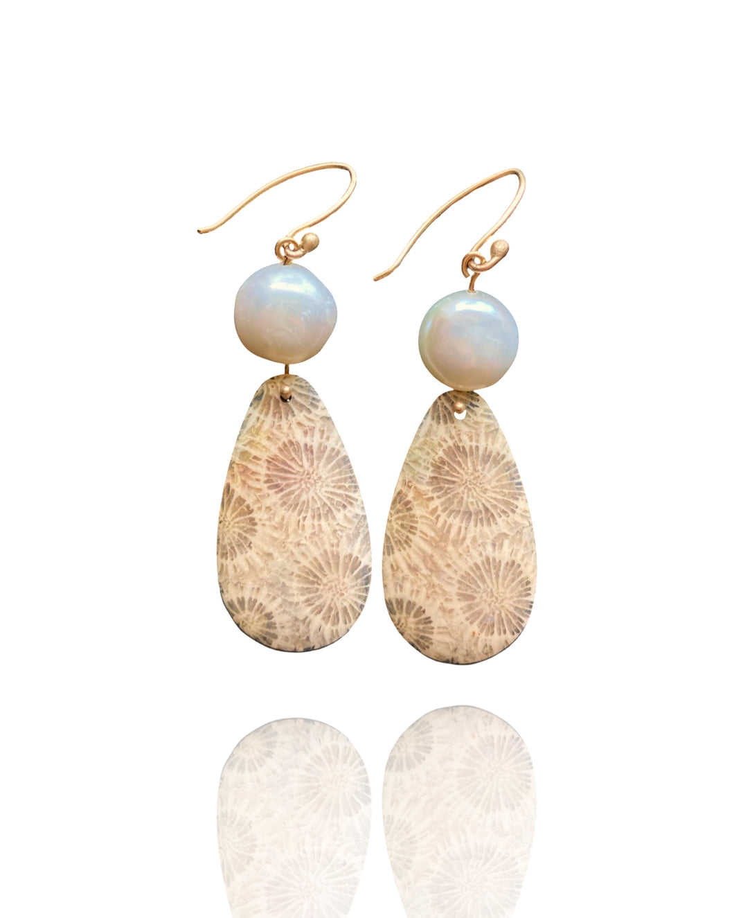 Fossilized Coral Earrings