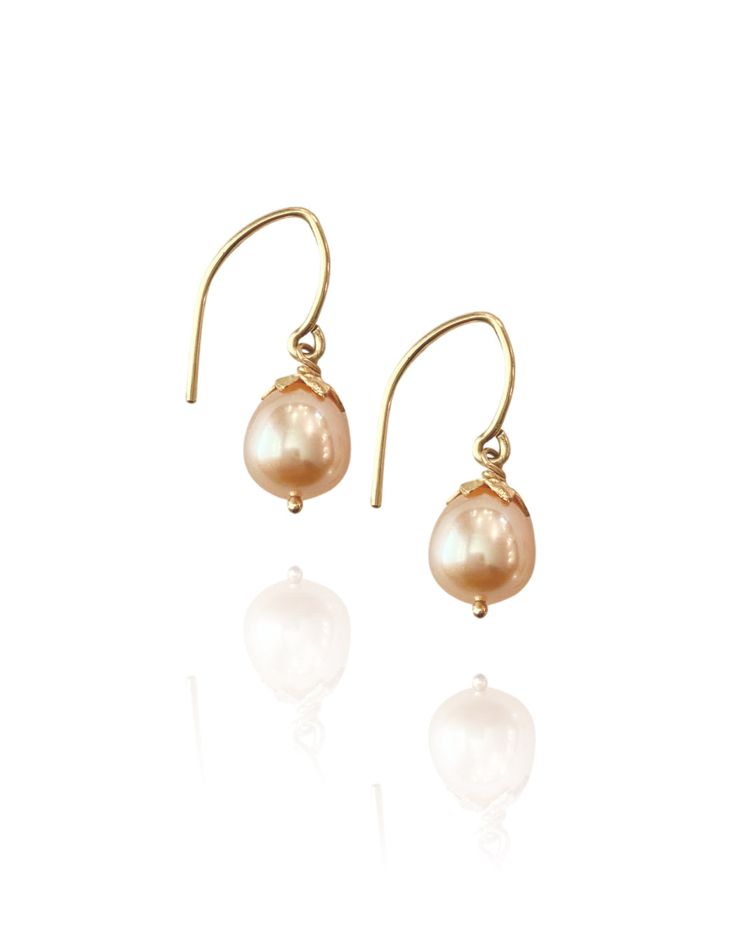 Peach Palm Pearl Earrings