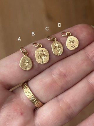 Engraved Iris Charm A
