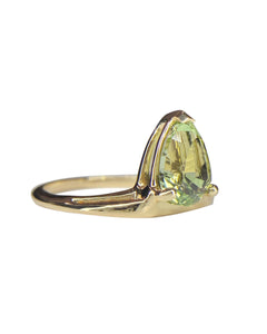 Pear Cut Mint Green Tourmaline Ring
