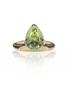 Pear Cut Mint Green Tourmaline Ring