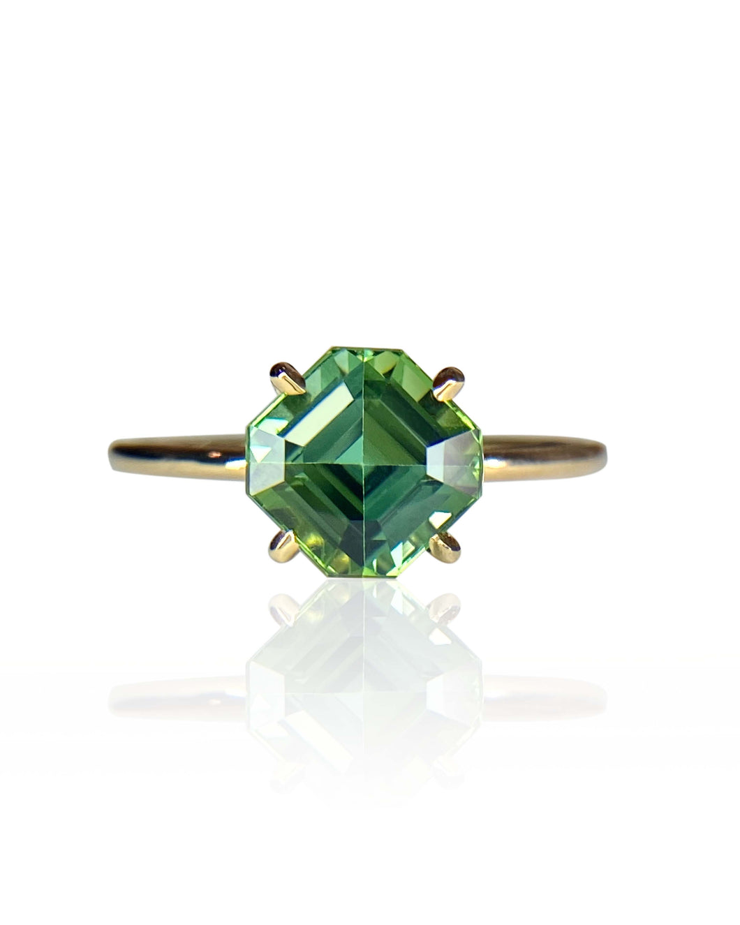 Square Emerald Cut Tourmaline Ring