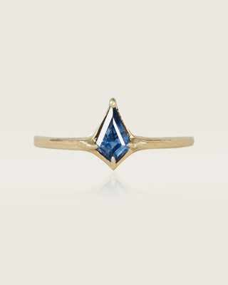 Blue Kite Cut Sapphire Ring
