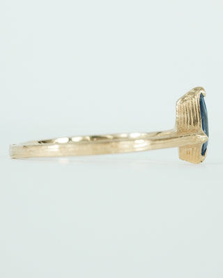 Blue Kite Cut Sapphire Ring