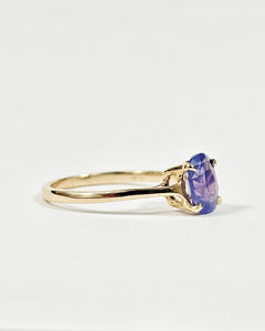 Blue Oval Sapphire Ring
