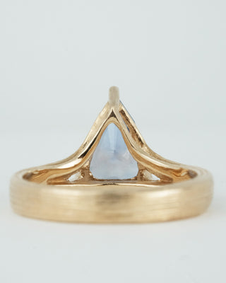 Blue Shield Cut Sapphire Ring