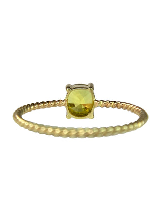 Oval Chartreuse Sapphire Ring