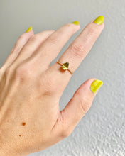 Load image into Gallery viewer, Pear Cut Chartreuse Sapphire Ring
