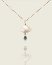 Load image into Gallery viewer, Cloud Pearl Pendant With Sapphire Drop
