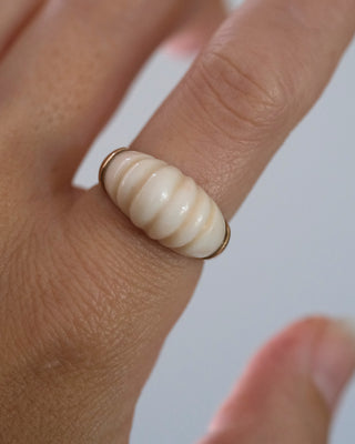 Carved White Coral Paradiso Ring