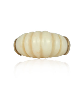 Carved White Coral Paradiso Ring