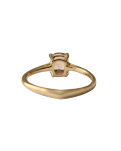 Cushion Cut Dark Peach Tourmaline Ring