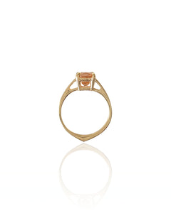 Cushion Cut Dark Peach Tourmaline Ring