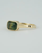Load image into Gallery viewer, Teal Green Emerald Cut Sapphire Ring
