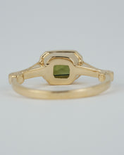 Load image into Gallery viewer, Teal Green Emerald Cut Sapphire Ring
