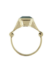 Load image into Gallery viewer, Teal Green Emerald Cut Sapphire Ring
