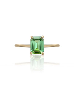 Emerald Cut Tourmaline Ring