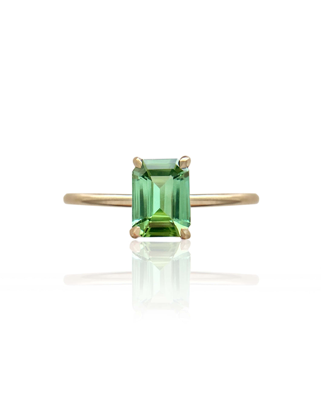 Emerald Cut Tourmaline Ring