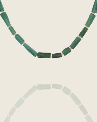 Ancient Roman Glass and Gold Necklace