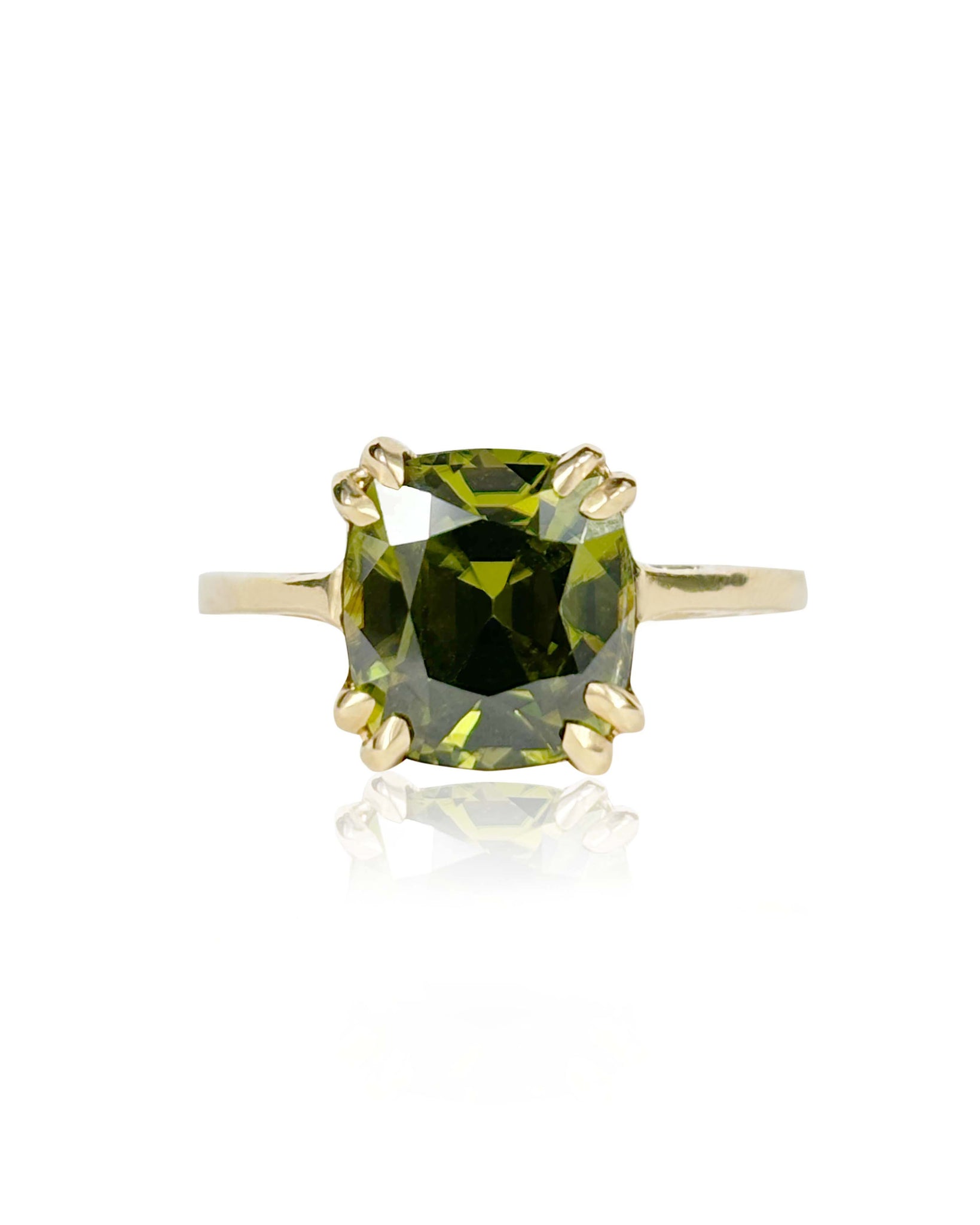 Rarities Gold-Plated Cushion Gemstone and White Zircon Ring - 22831321 | HSN